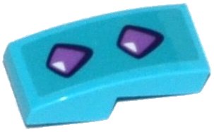 LEGO onderdeel Slope, Curved 2 x 1 x 2/3 with 2 Medium Lavender Geometric Dragon Scales Pattern (Sticker) - Set 41172 (11477pb029)
