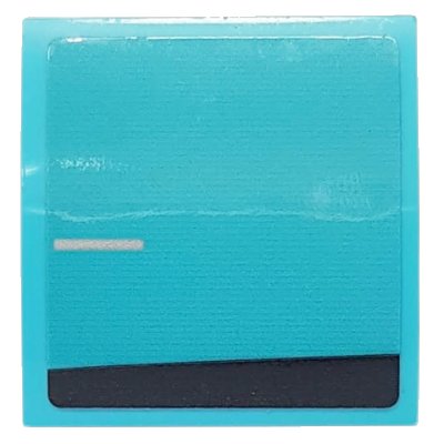 LEGO onderdeel Slope, Curved 2 x 2 x 2/3 with Black Stripe and Silver Line on Medium Azure Background Pattern Model Left Side (Sticker) - Set 76898 (15068pb288L)