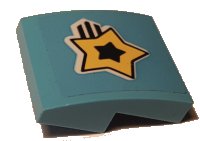 LEGO onderdeel Slope, Curved 2 x 2 x 2/3 with Yellow Shooting Star Pattern (Sticker) - Set 41352 15068pb354