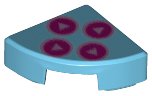 LEGO onderdeel Tile, Round 1 x 1 Quarter with Magenta and Metallic Pink Directional Buttons Pattern 25269pb026