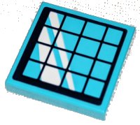 LEGO part Tile 2 x 2 with Dark Blue and Medium Azure Solar Panel Pattern (Sticker) - Set 41347 3068pb1760