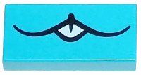LEGO onderdeel Tile 1 x 2 with Black Curved Mouth and White Teeth Pattern (Bunchu) 3069pb1182