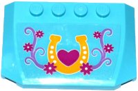 LEGO part Wedge 4 x 6 x 2/3 Triple Curved with Horseshoe, Heart, Flowers and Stems Pattern (Sticker) - Set 41125 52031pb109