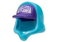 LEGO part Minifigure, Headgear Hood Hoodie with Molded Dark Purple Cap and Printed White Panel with Stylized Wu Pattern 52684pb04