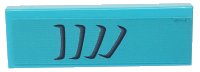 LEGO part Tile 1 x 3 with Black and Dark Bluish Gray Air Vents on Medium Azure Background Pattern Model Right Side (Sticker) - Set 76898 63864pb118R