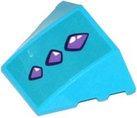 LEGO onderdeel Wedge 4 x 3 Triple Curved No Studs with 3 Medium Lavender Geometric Dragon Scales Pattern (Sticker) - Set 41172 64225pb015