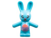LEGO onderdeel Bunny / Rabbit Standing with Coral and Metallic Pink Nose and Stomach, Dots and Stars on Face, White Teeth Pattern (Bunchu) 66965pb02