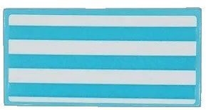 LEGO onderdeel Tile 2 x 4 with Medium Azure and White Stripes Pattern (Sticker) - Set 41430 (87079pb0993)