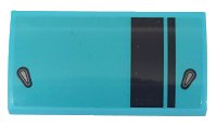 LEGO part Slope, Curved 2 x 4 x 2/3 with Bottom Tubes with Two Black Stripes on Medium Azure Background Pattern (Sticker) - Set 76898 88930pb125
