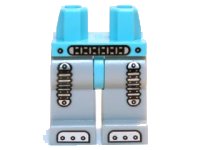 LEGO onderdeel Hips and Light Bluish Gray Legs with Silver Mechanical Belt, Shock Absorbers and Feet Pattern 970c86pb03