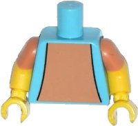 LEGO part Torso Simpsons Vest over Nougat Shirt Pattern / Yellow Arms with Molded Nougat Short Sleeves Pattern / Yellow Hands 973pb1675c01