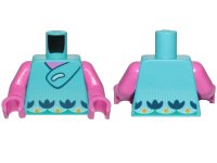 LEGO onderdeel Torso Trolls Tunic, Dark Blue Flowers and Bright Light Orange Dots Pattern / Dark Pink Arms / Dark Pink Hands 973pb3798c01