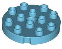 LEGO part Duplo, Plate Round 4 x 4 with Hole with Locking Ridges (98222)