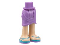 LEGO part Mini Doll Hips and Skirt Wrap with Light Nougat Legs and Sandals with Medium Lavender Soles and Medium Azure Straps Pattern - Thick Hinge 11244c00pb03