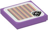 LEGO part Tile 2 x 2 with Super Mario Scanner Code Urchin Pattern (Sticker) - Set 71361 3068pb1413