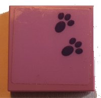 LEGO part Tile 2 x 2 with Dark Purple Paw Prints Pattern (Sticker) - Set 41369 3068pb1816