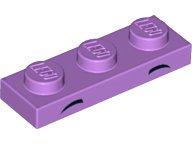 LEGO part Plate 1 x 3 with 2 Small Black Arcs, Middle and Pointed Pattern (Unikitty Eyebrows) 3623pb012