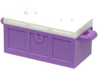 LEGO onderdeel Container, Treasure Chest with Slots in Back and White Flat Lid (4738a / 80835) 4738ac06