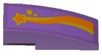 LEGO part Slope, Curved 3 x 1 with Orange and Yellow Shooting Star Pattern Model Left Side (Sticker) - Set 3183 50950pb061L