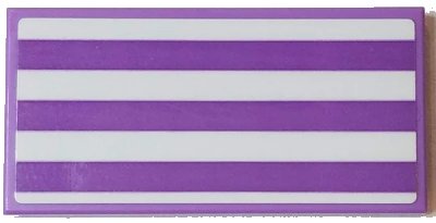 LEGO onderdeel Tile 2 x 4 with Medium Lavender and White Stripes Pattern (Sticker) - Set 41430 (87079pb0995)