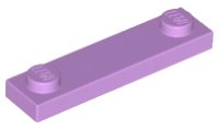 LEGO part Plate, Modified 1 x 4 with 2 Studs without Groove 92593