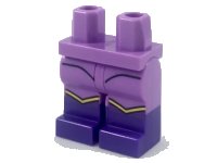 LEGO onderdeel Hips and Legs with Dark Purple Boots with Yellow Chevron Trim Pattern 970c00pb0757