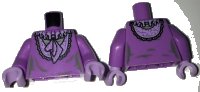 LEGO onderdeel Torso Female Dress with Lavender Ruffled Collar Front and Back Pattern / Medium Lavender Arms / Lavender Hands 973pb2470c01
