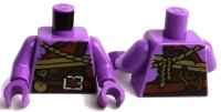LEGO onderdeel Torso Dark Orange Cloths, Tan Rope and Reddish Brown Belt Pattern / Medium Lavender Arms / Medium Lavender Hands 973pb3938c01