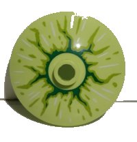 LEGO onderdeel Dish 3 x 3 Inverted (Radar) with Cracks Dark Green and Lime Pattern 43898pb008
