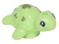 LEGO part Turtle Baby, Friends with Black Eyes and Olive Green Spots Pattern 49576pb01