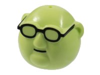 LEGO part Minifigure, Head, Modified Muppet Bunsen Honeydew, Black Glasses Pattern 89534pb01