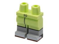 LEGO onderdeel Hips and Legs with Light Bluish Gray Boots, Black Labcoat Outline, White Toes Pattern 970c00pb1365