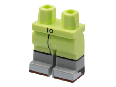 LEGO onderdeel Hips and Legs with Light Bluish Gray Boots, Black Labcoat Outline, White Toes Pattern (970c00pb1365)