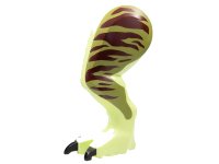 LEGO onderdeel Dinosaur Leg Large (Rear) Tyrannosaurus rex with Pin, Black Claws, Dark Red Stripes on Olive Green Panel Pattern - Left 98061c01pb12