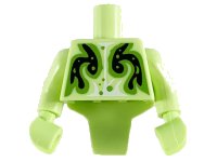LEGO onderdeel Torso, Modified Short with Ridged Armor with Black Swirl Pattern / Yellowish Green Arms / Yellowish Green Hands 98127pb04c01