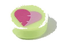 LEGO part Tile, Round 1 x 1 with Dark Pink and Bright Pink Heart Pattern 98138pb122