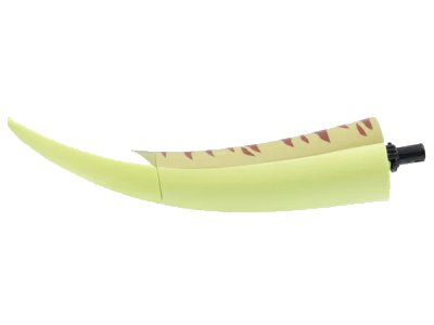 LEGO onderdeel Dinosaur Tail Tyrannosaurus rex / Brachiosaurus with Black Rotation Joint Pin and Olive Green Top with Dark Red Stripes Pattern (98159c07pb01)