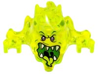 LEGO onderdeel Minifigure, Headgear Mask Ninjago Skreemer with Dark Purple Eyes and Mouth Open with White Pointed Teeth and Yellowish Green Tongue Pattern 19861pb02