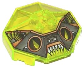LEGO onderdeel Windscreen 6 x 6 x 2 Octagonal Canopy with Axle Hole with Stingrays Pattern (2418bpx1)