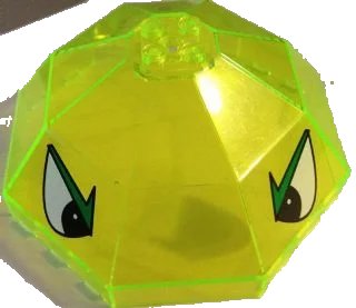 LEGO onderdeel Windscreen 10 x 10 x 4 Canopy Octagonal with Eyes Pattern (Stickers) - Set 2161 (2598pb02)