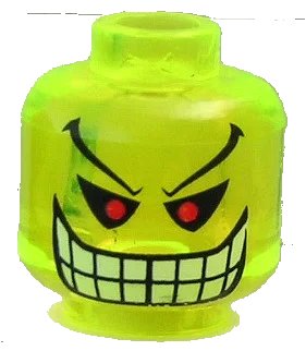 LEGO onderdeel Minifigure, Head Red Eyes, Eyebrows, White Teeth and Grin Pattern (The Joker's Bomb) (3626pb0243)