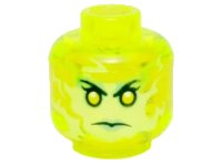 LEGO part Minifigure, Head Alien Female Ghost with Yellowish Green Face and Sand Green Lips Pattern 3626pb1391