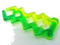 LEGO part Wave Angular Double with Bar Handle (Electric Zigzag) with Marbled Trans-Green Pattern 59233pb02