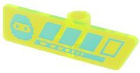 LEGO part Minifigure, Utensil Gameplayer Label with Pixelated Medium Azure Ninja Head and Broken Stripe / Health Bar Pattern 65191pb01