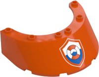 LEGO part Windscreen 6 x 8 x 2 with Coast Guard Logo Badge / Shield Pattern 7664pb01