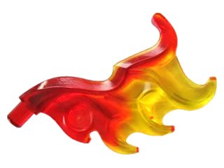 LEGO onderdeel Wave Rounded Curved Wing with Bar End (Flame) with Marbled Trans-Yellow Pattern (18394pb01)