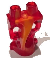 LEGO part Lower Body, Ghost with Marbled Orange Pattern 19859pb04