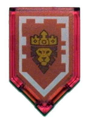 LEGO onderdeel Tile, Modified 2 x 3 Pentagonal with Nexo Power Shield Pattern - Glory of Knighton (22385pb086)