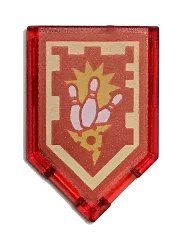 LEGO onderdeel Tile, Modified 2 x 3 Pentagonal with Nexo Power Shield Pattern - Ninja Strike 22385pb105
