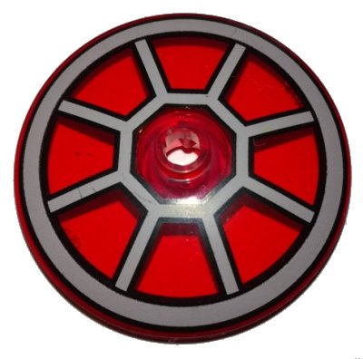 LEGO onderdeel Dish 4 x 4 Inverted (Radar) with Open Stud with Radial TIE Fighter Cockpit Pattern (35394pb003)